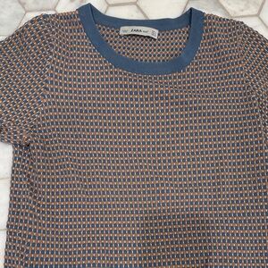 Zara Multicolor Crew Neck Sweater